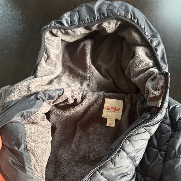 Cat & Jack Gray/Black Puffer Jacket - Picture 3 of 5